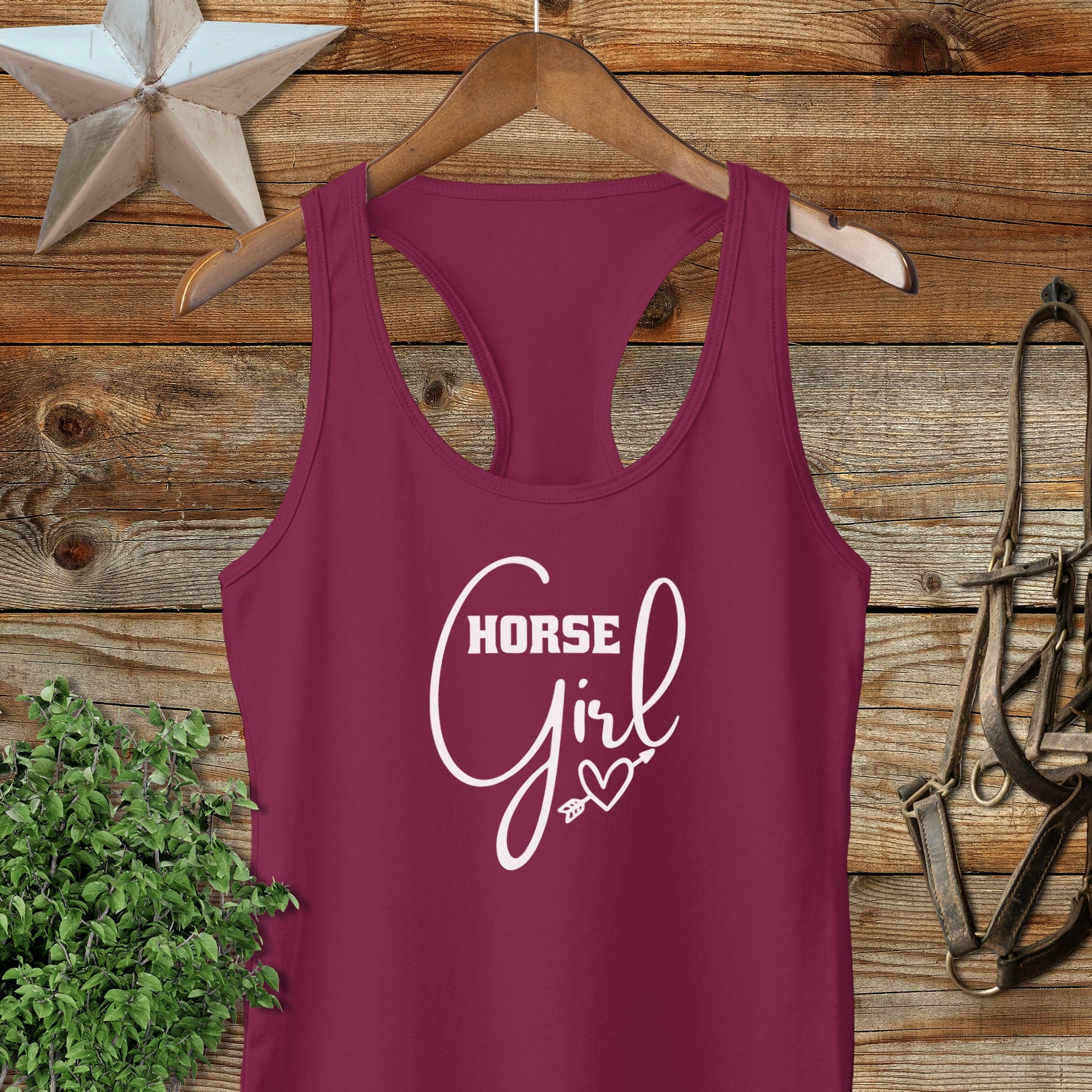 Horse Girl with Arrow Racerback Tank