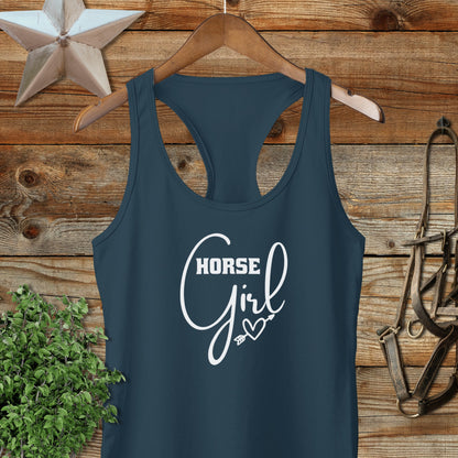 Horse Girl with Arrow Racerback Tank