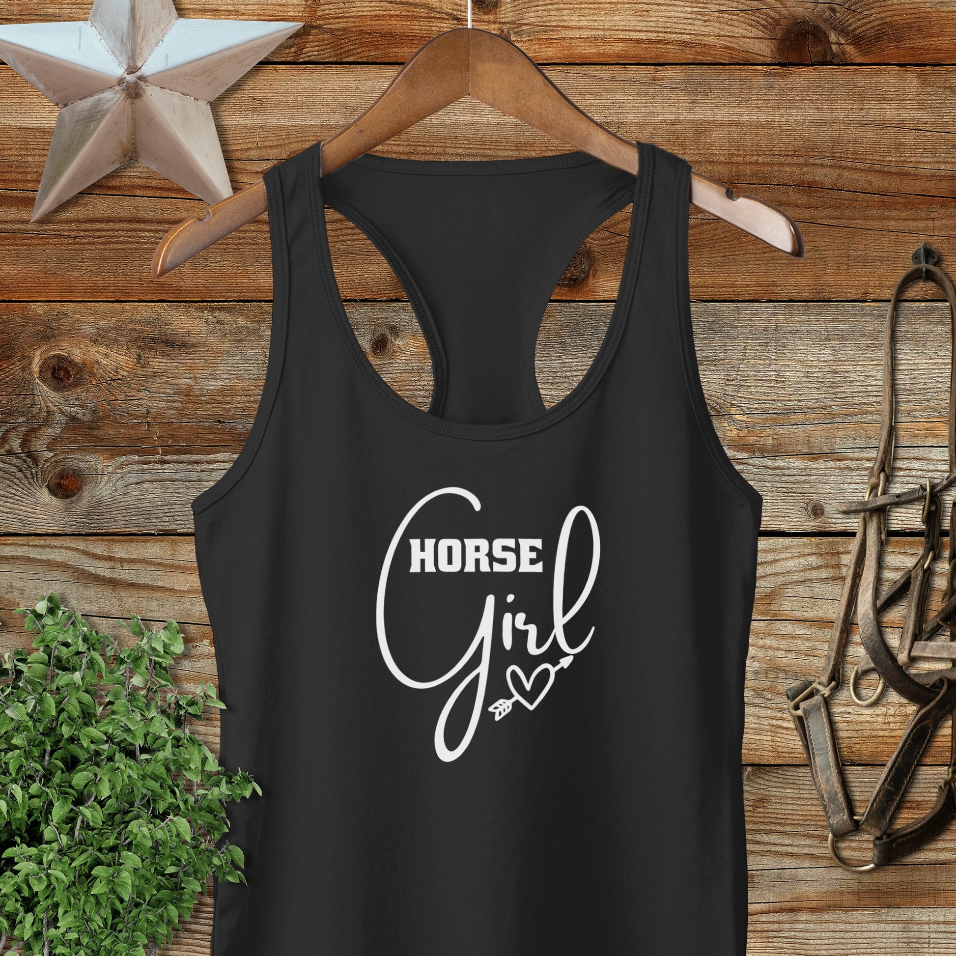 Horse Girl with Arrow Racerback Tank