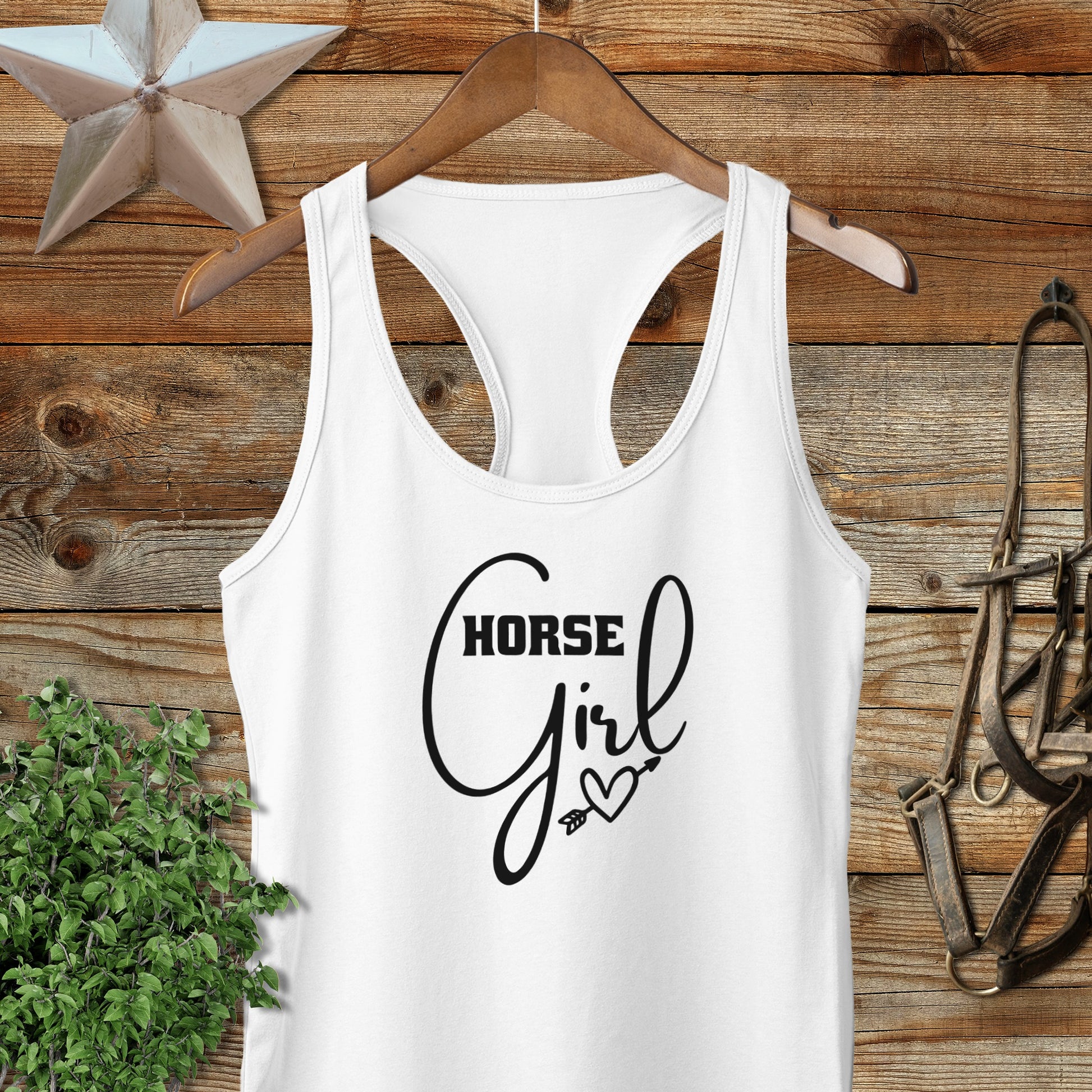 Horse Girl with Arrow Racerback Tank