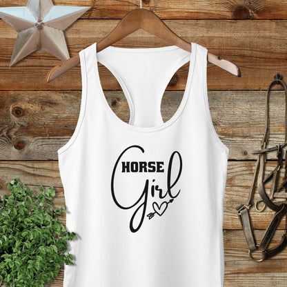 Horse Girl with Arrow Racerback Tank