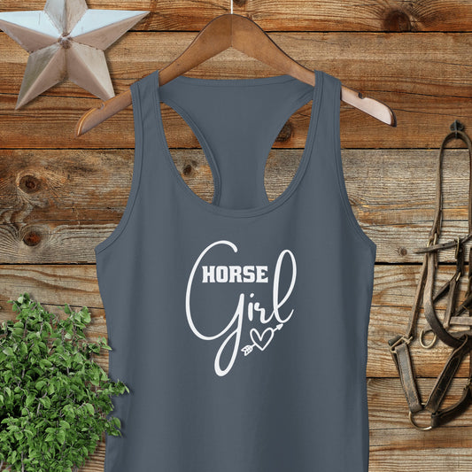 Horse Girl with Arrow Racerback Tank