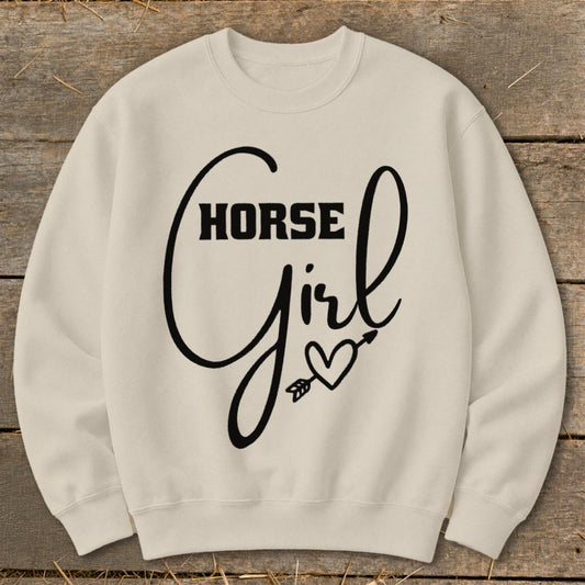 Horse Girl with Arrow Sweatshirt - Sand