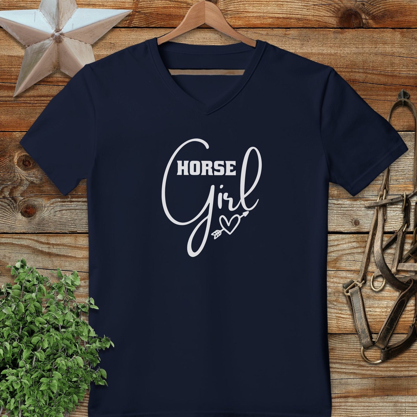 Horse Girl with Arrow V-neck