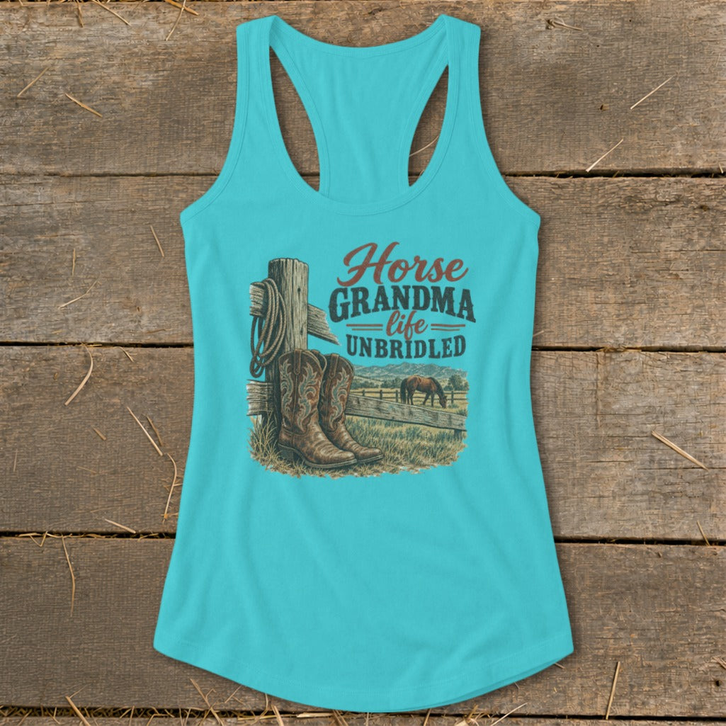 Horse Grandma Racerback Tank