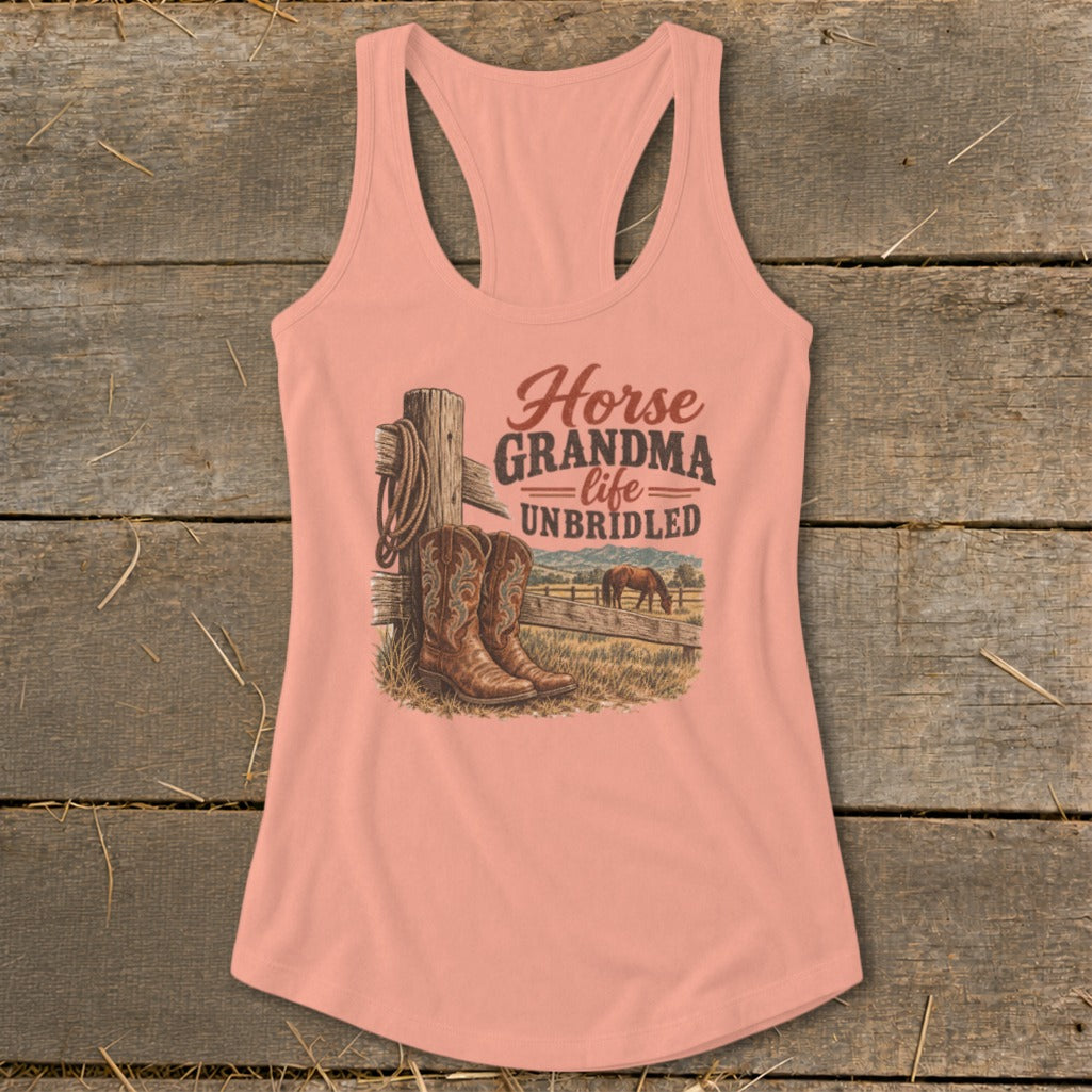Horse Grandma Racerback Tank