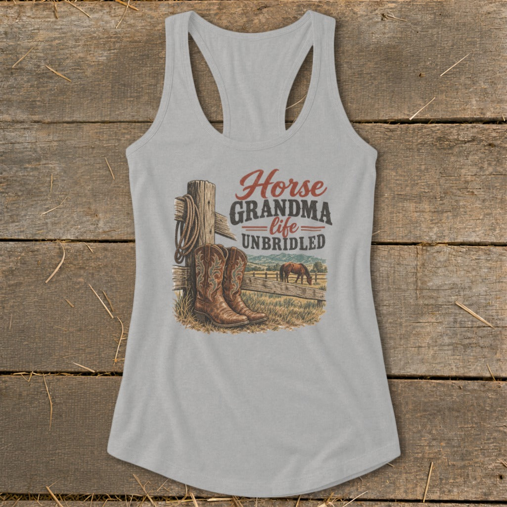 Horse Grandma Racerback Tank