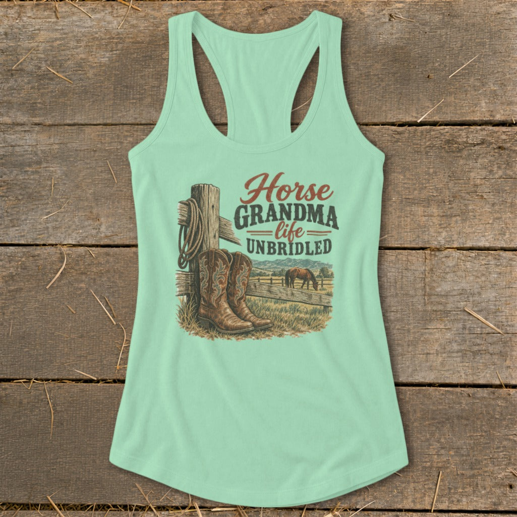 Horse Grandma Racerback Tank