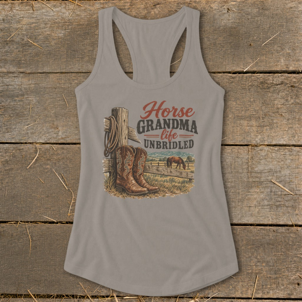 Horse Grandma Racerback Tank