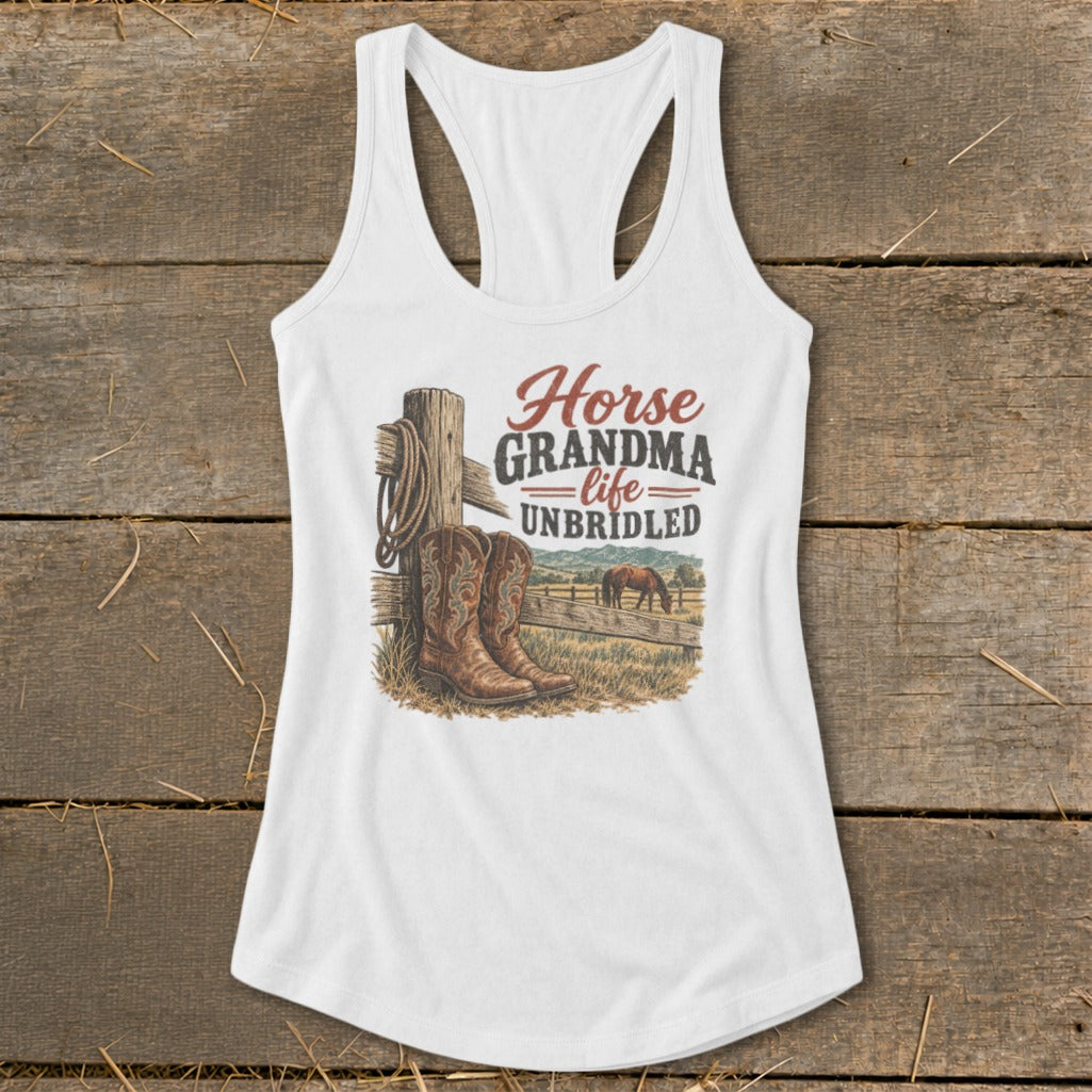 Horse Grandma Racerback Tank