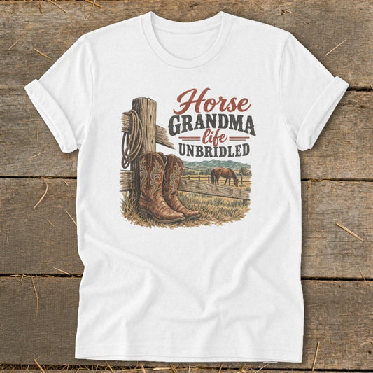 Horse Grandma Softstyle Tee - White