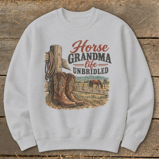Horse Grandma Sweatshirt - Sport Grey