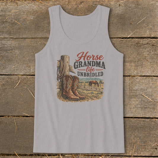 Horse Grandma Tank Top - Athletic Heather