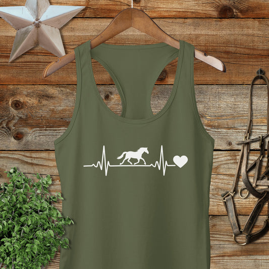 Horse Heartbeat Racerback Tank