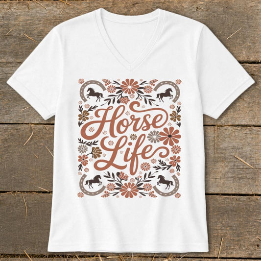 Horse Life V-neck - White