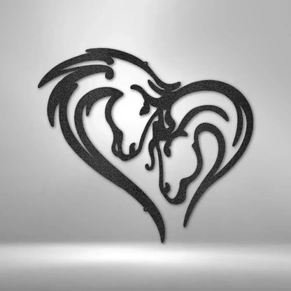 Horse Love Metal Art Sign