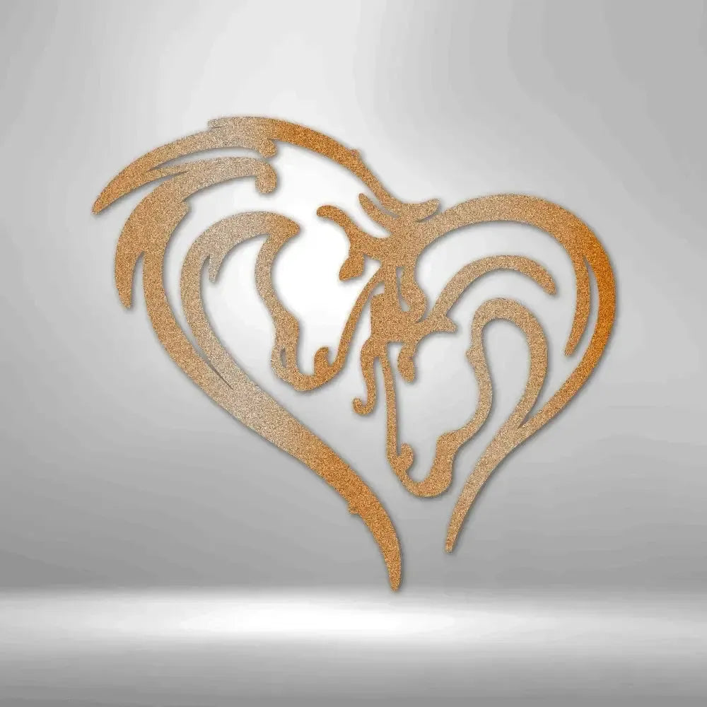 Horse Love Metal Art Sign