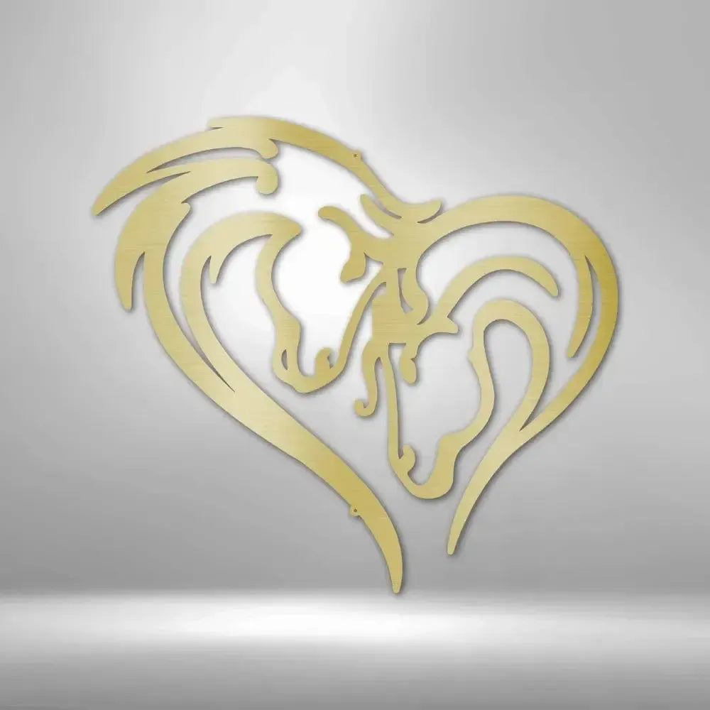 Horse Love Metal Art Sign