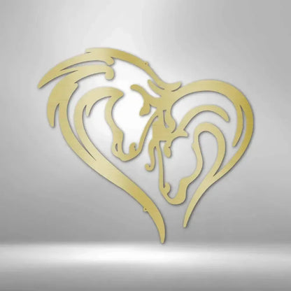 Horse Love Metal Art Sign