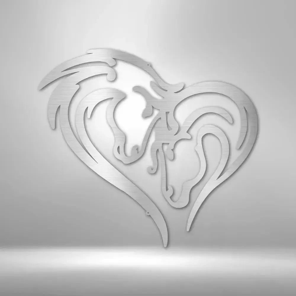 Horse Love Metal Art Sign
