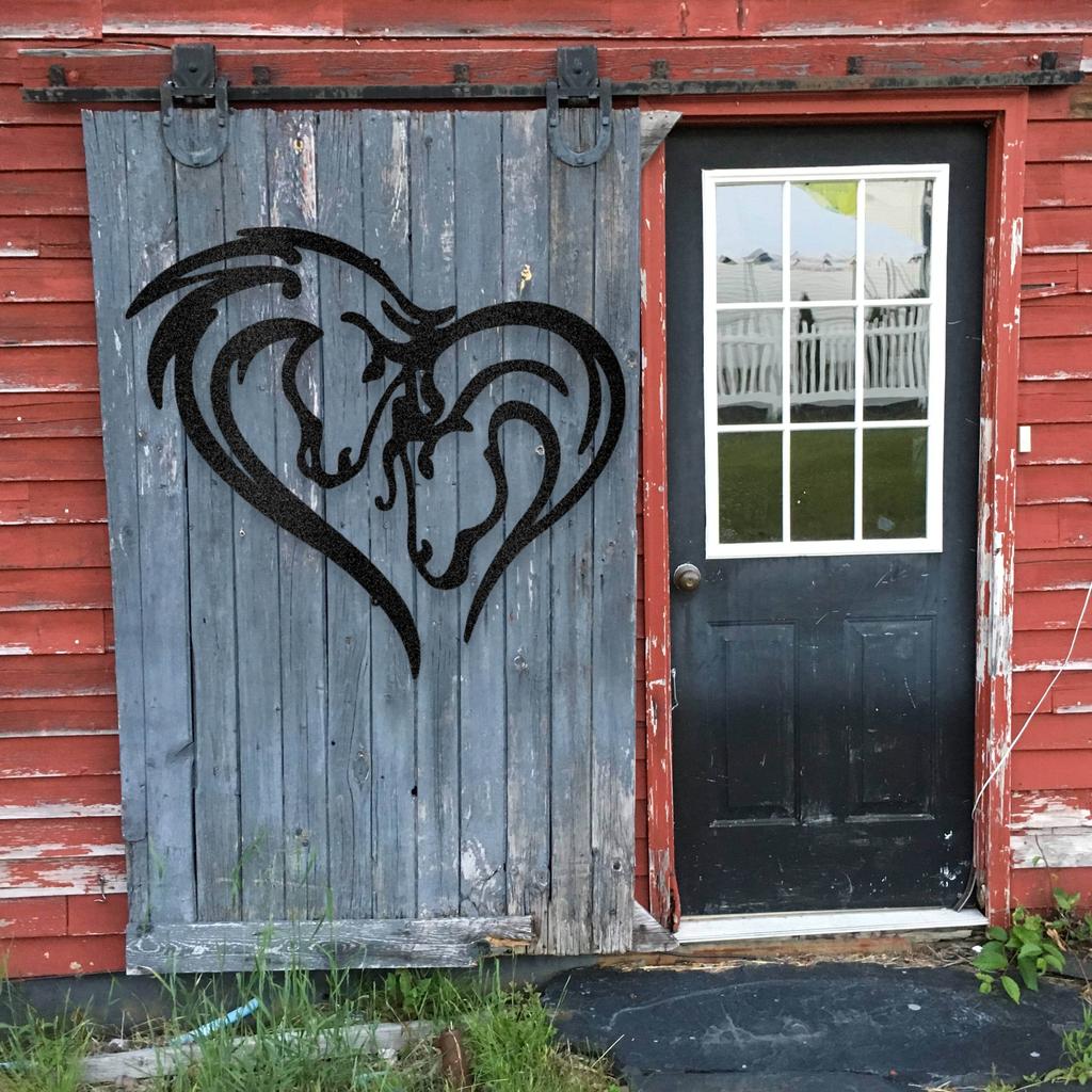Horse Love Metal Art Sign
