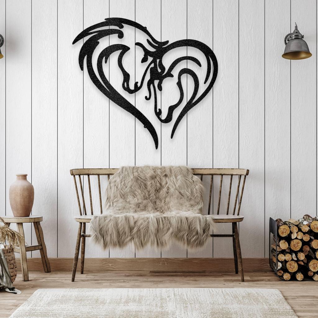 Horse Love Metal Art Sign