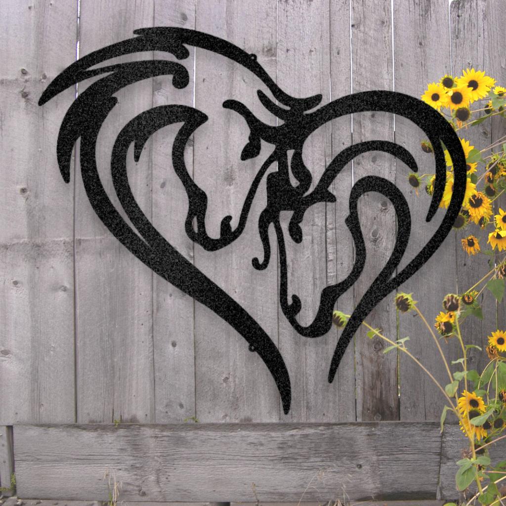 Horse Love Metal Art Sign