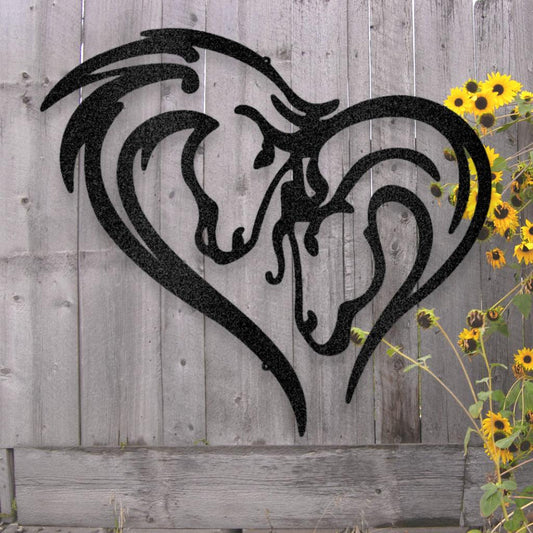 Horse Love Metal Art Sign