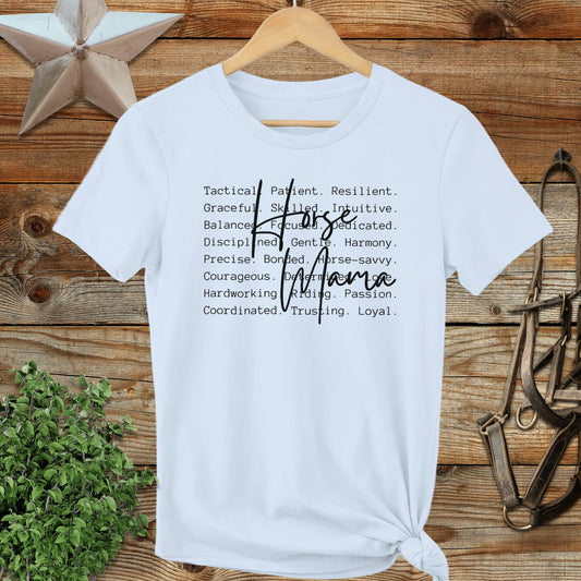 Horse Mama Words Ladies Tee