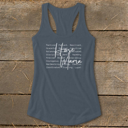 Horse Mama Words Racerback Tank