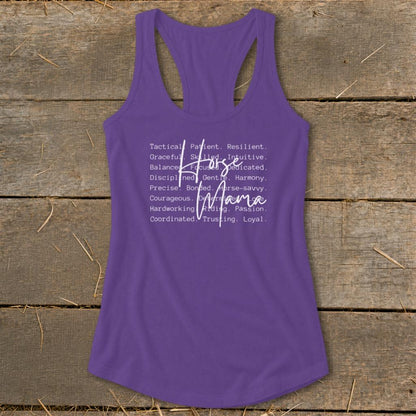 Horse Mama Words Racerback Tank