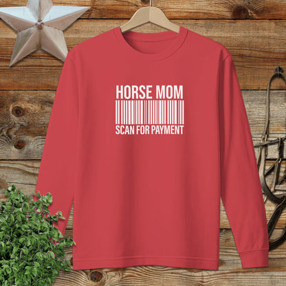 Horse Mom Scan for Payment Long Sleeve Tee