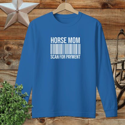 Horse Mom Scan for Payment Long Sleeve Tee