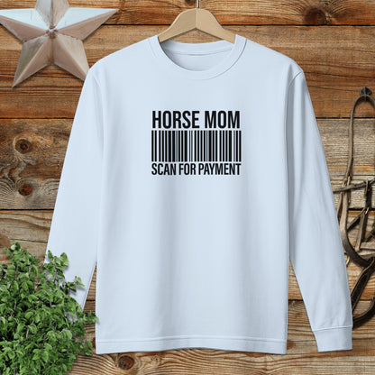 Horse Mom Scan for Payment Long Sleeve Tee
