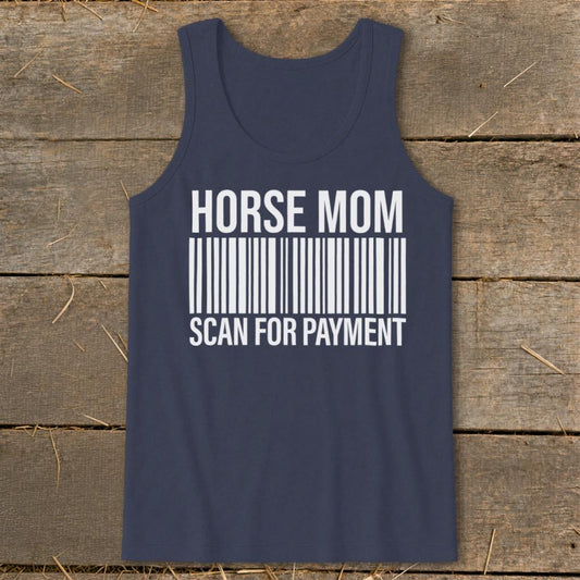 Horse Mom Scan for Payment Tank Top - Navy