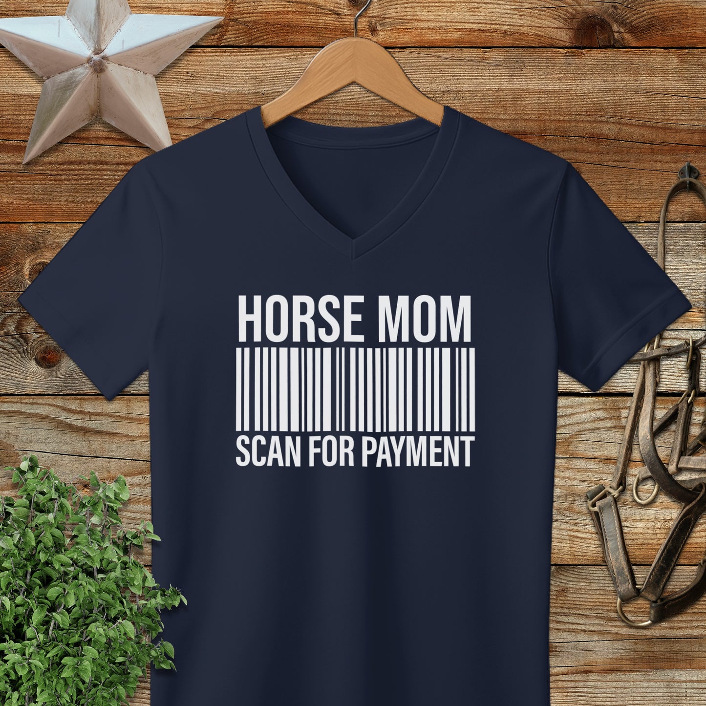 Horse Mom Scan for Payment V-neck