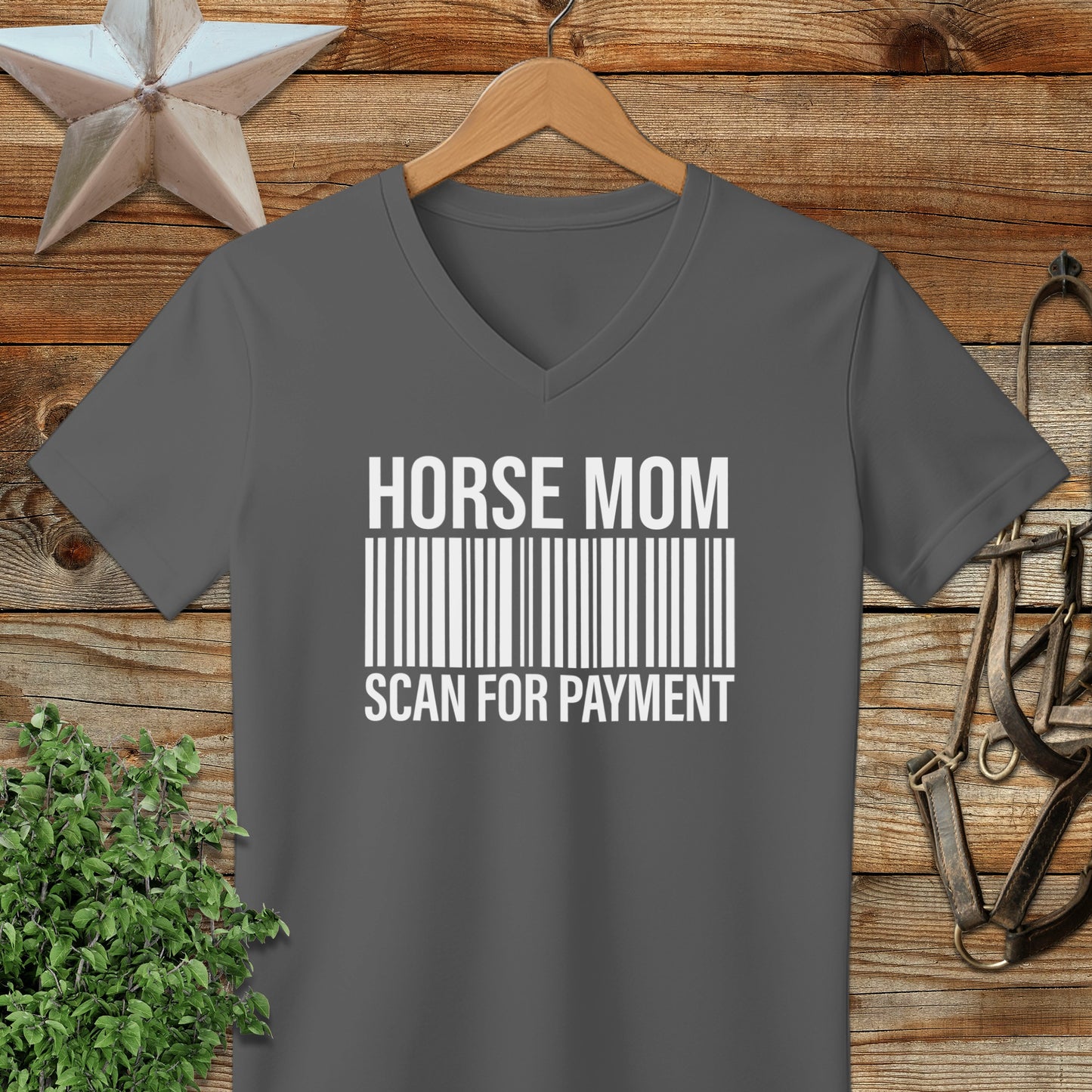 Horse Mom Scan for Payment V-neck