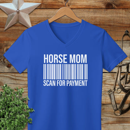 Horse Mom Scan for Payment V-neck