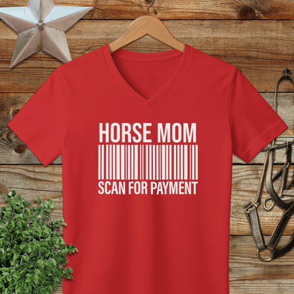 Horse Mom Scan for Payment V-neck