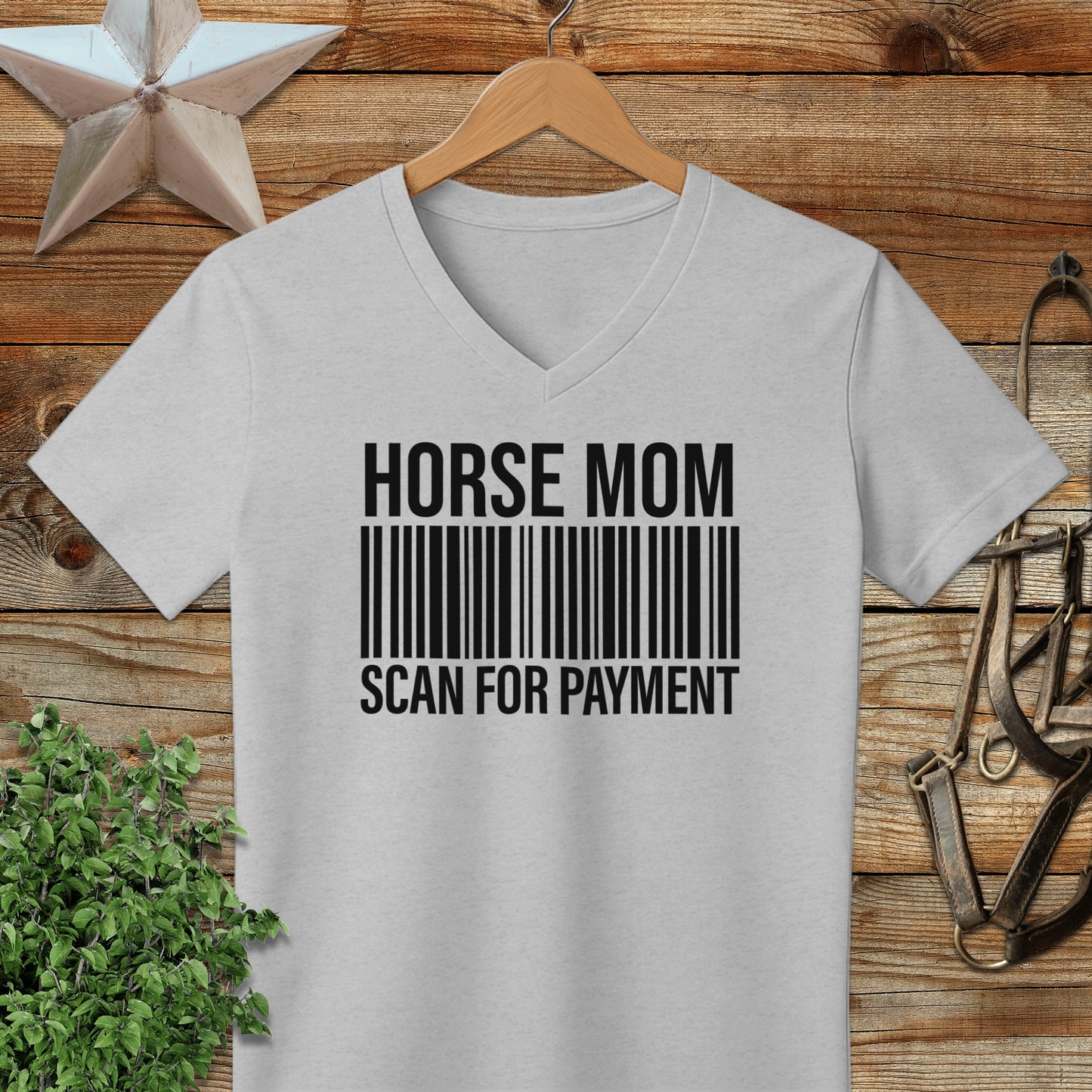Horse Mom Scan for Payment V-neck
