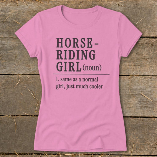Horse Riding Girl Ladies Tee - Azalea