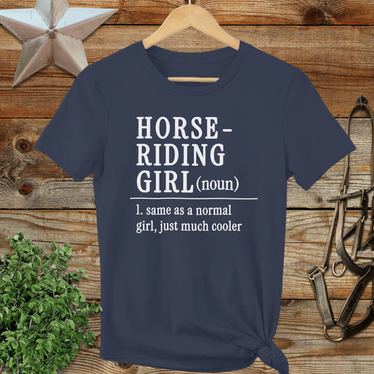 Horse Riding Girl Ladies Tee