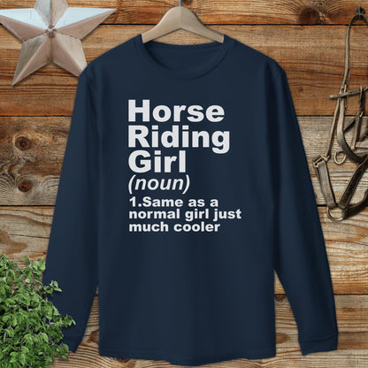 Horse Riding Girl Long Sleeve Tee