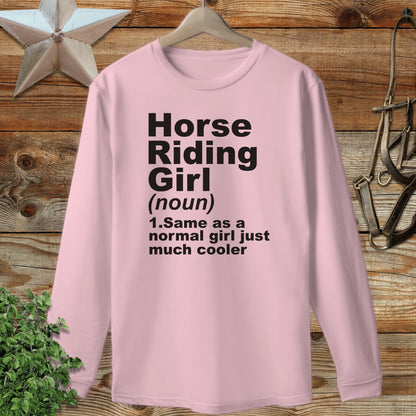 Horse Riding Girl Long Sleeve Tee