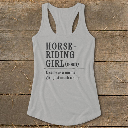 Horse Riding Girl Racerback Tank - Heather Grey