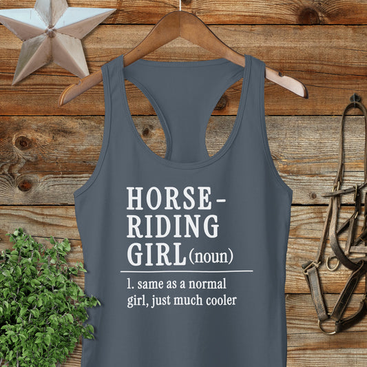 Horse Riding Girl Racerback Tank