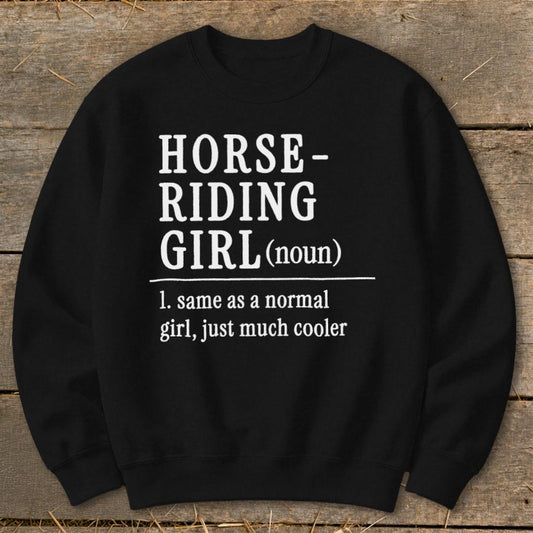 Horse Riding Girl Sweatshirt - Black