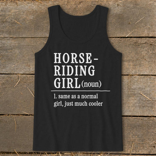 Horse Riding Girl Tank Top - Black