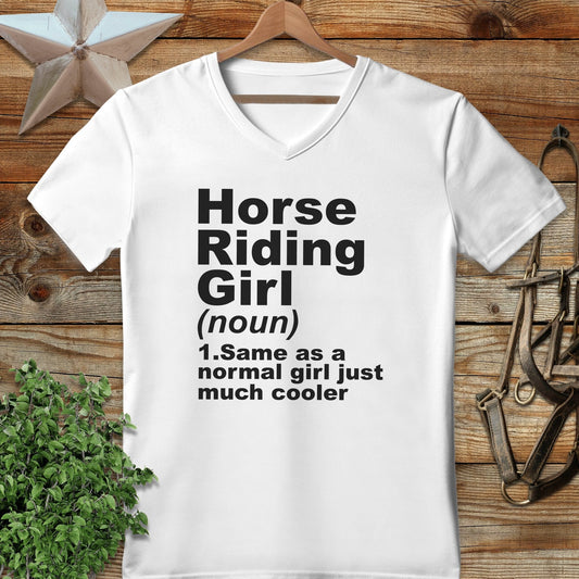 Horse Riding Girl V-neck