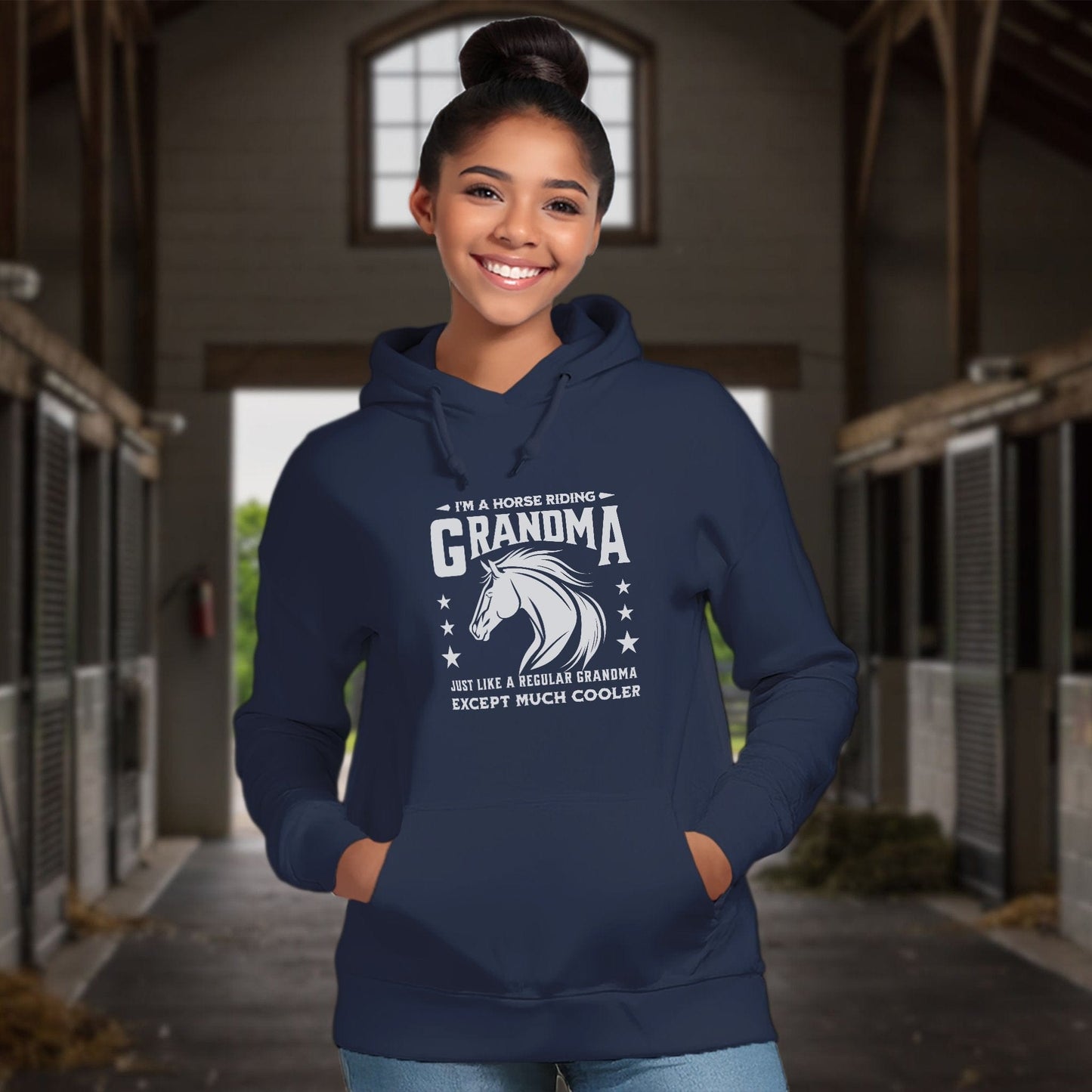 Horse Riding Grandma Hoodie